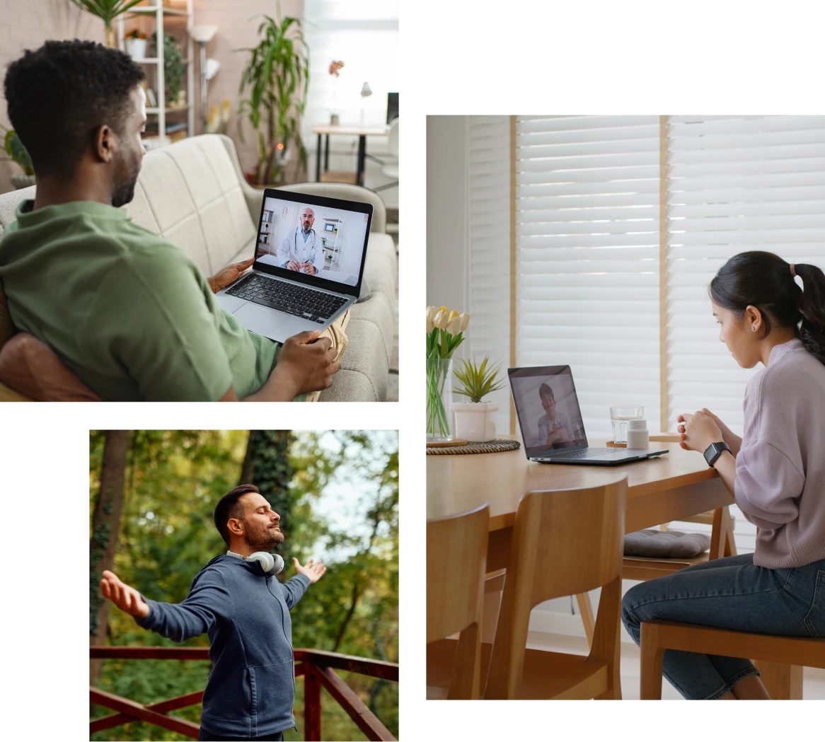 Man video calling on laptop