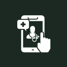 Smartphone healthcare consultation symbol