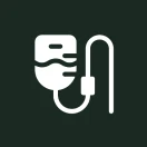 IV bag icon on dark background